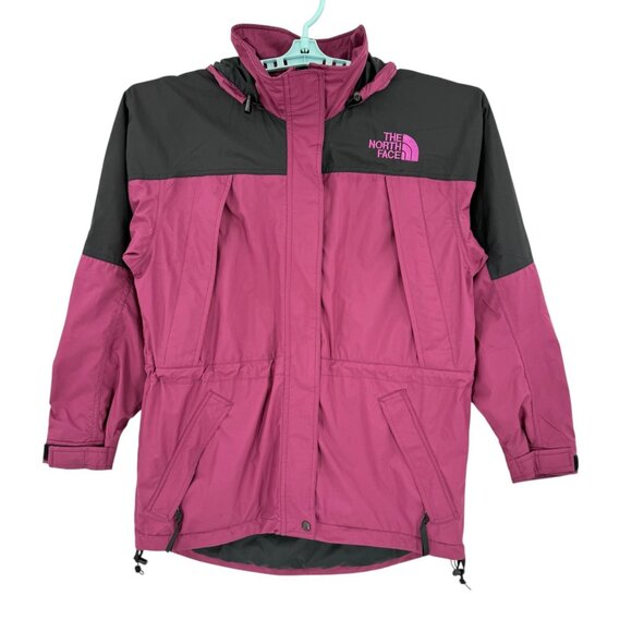 The North Face Women's Full Zip Logo Front Berry Black Lightweight Hooded Jacket - Picture 2 of 10